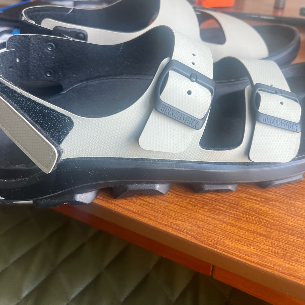 Birkenstock Black and Cream Sandals